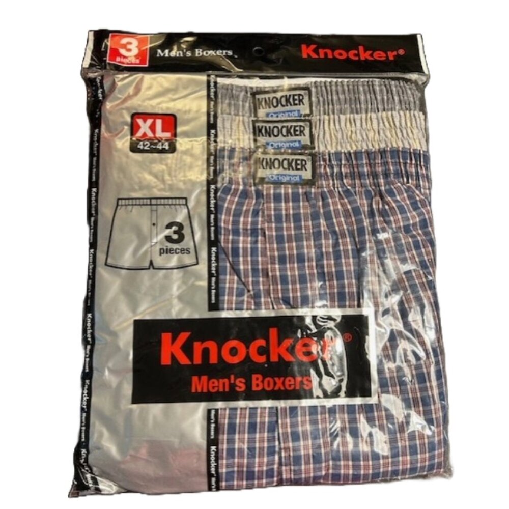 NEW Knocker pack of 3 Button Fly Boxer Shorts